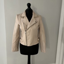 Ba@sh Leather Biker Jacket Pale Pink