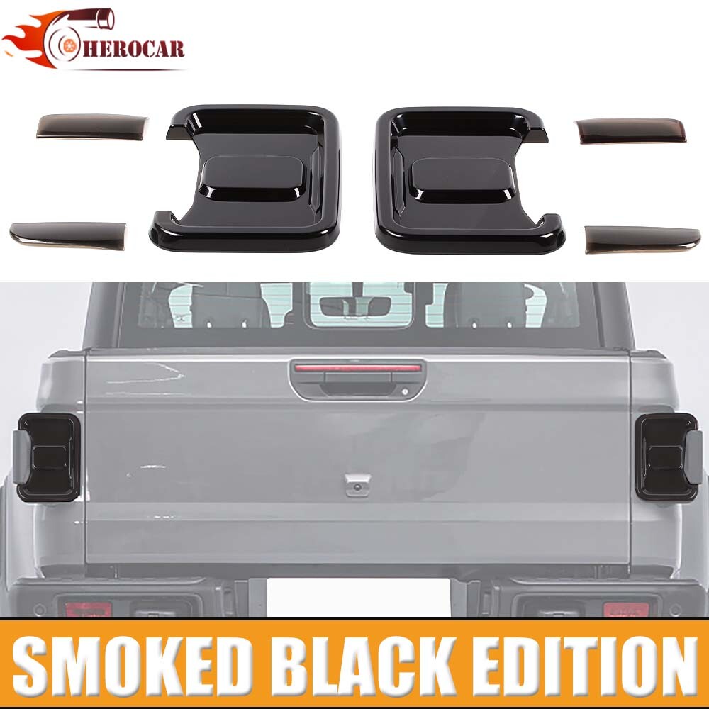 Smoked Black LED Taillight Cover Trim for Jeep Gladiator JT 2019+