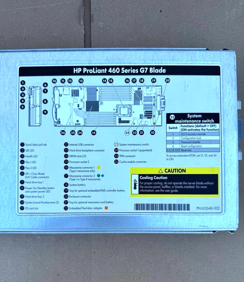 HP ProLiant 460  G7 Blade Server 2x Intel Xeon 12GB RAM No HDD - Image 4 of 4