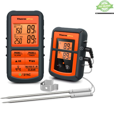 ThermoPro TP08C kabelloses BBQ Fleischthermometer Doppelsonde Grill Smoker 150 m Reichweite