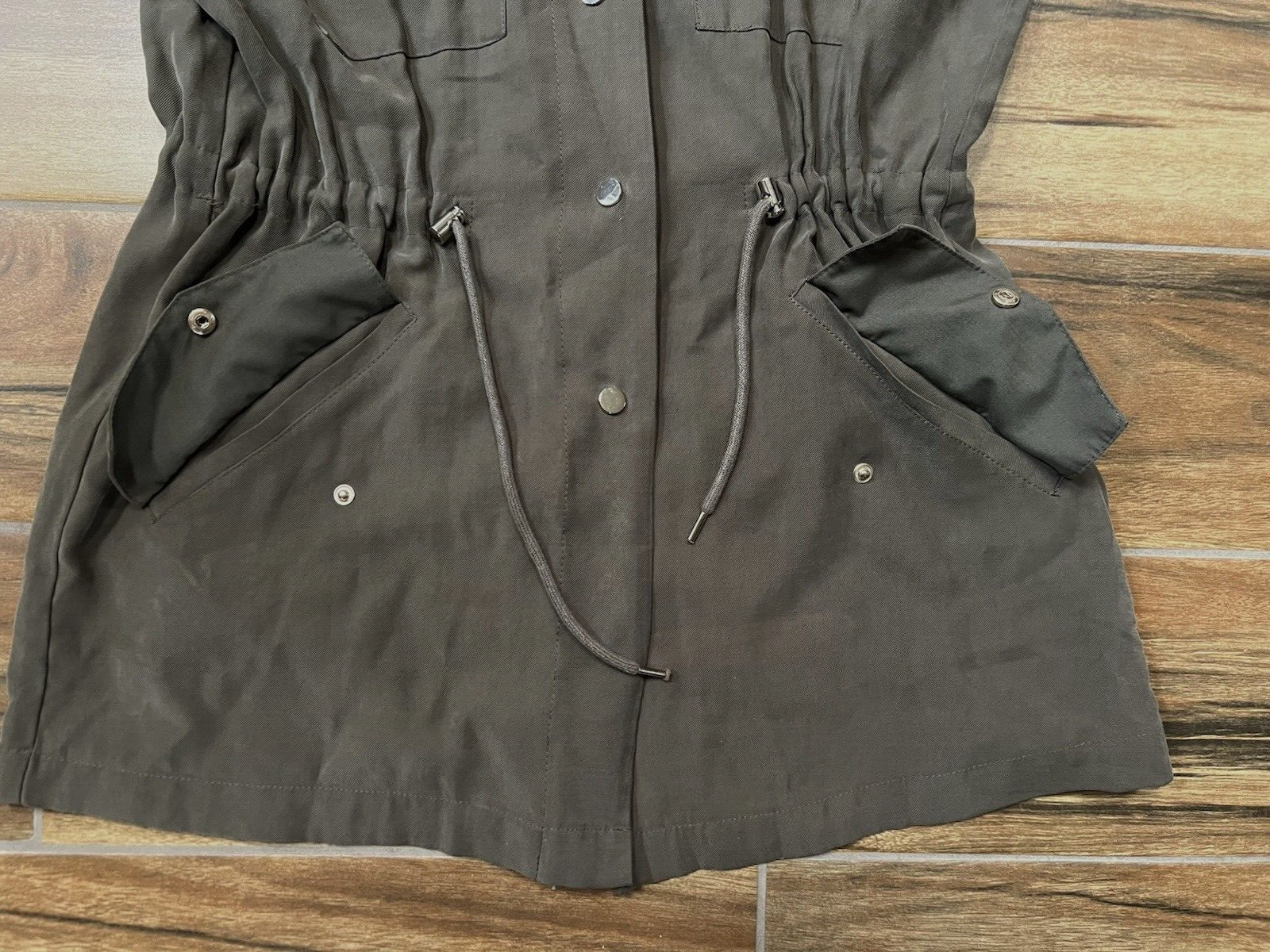 Zara Basic Utility Jacket Olive Green Size Small … - image 4