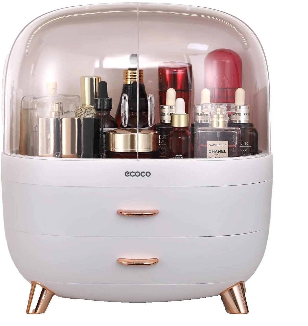 Bolsos y estuches de maquillaje de plástico blanco