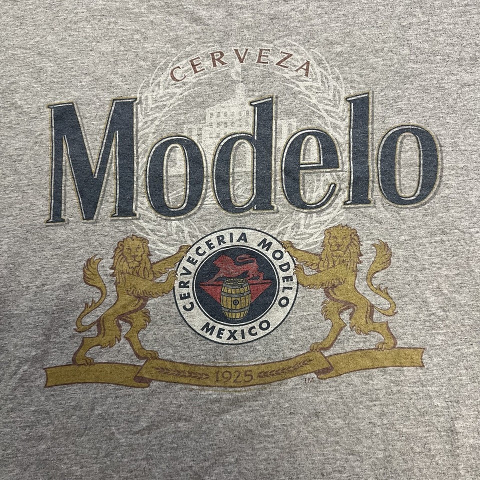 MODELO T SHIRT Cerveza Mexico Mexican Beer Men’s Size Large Gray