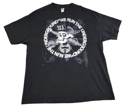 SRH Shirt Men 2XL XXL Black We Run The Underground Skull Wrench