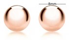 18ct Rose Gold Ball Stud Earrings - 8 mm diameter