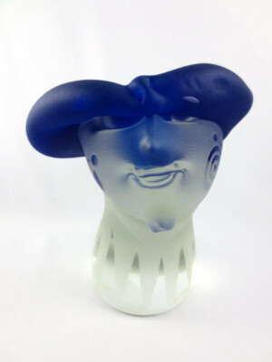 Fellerman & Raabe Fell Studio Art Glass Jester Head Bust Sculpture Candle Holder