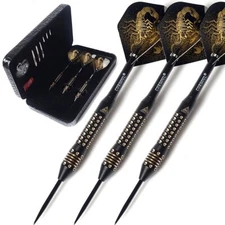 20 Grams Steel Tip Darts Set with Black Deluxe PU Darts case-Black Scorpion