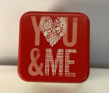 Valentine&rsquo;s Day Fossil Watch Empty Tin &ldquo; You & Me&rdquo; Gift Tin New Red Heart Love