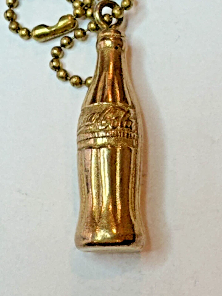 Miniature Coca-Cola Bottle Keychain - Gold 1.5" Tall - Image 2 of 2
