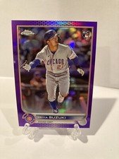 SEIYA SUZUKI 2022 TOPPS CHROME PURPLE BORDER CHROME INSERT REFRACTOR RC #USC115