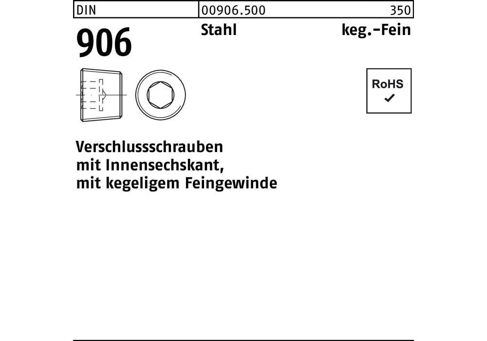Reyher Verschlußschraube DIN 906 m.Innen-6-kant M 27 x 2 Stahl