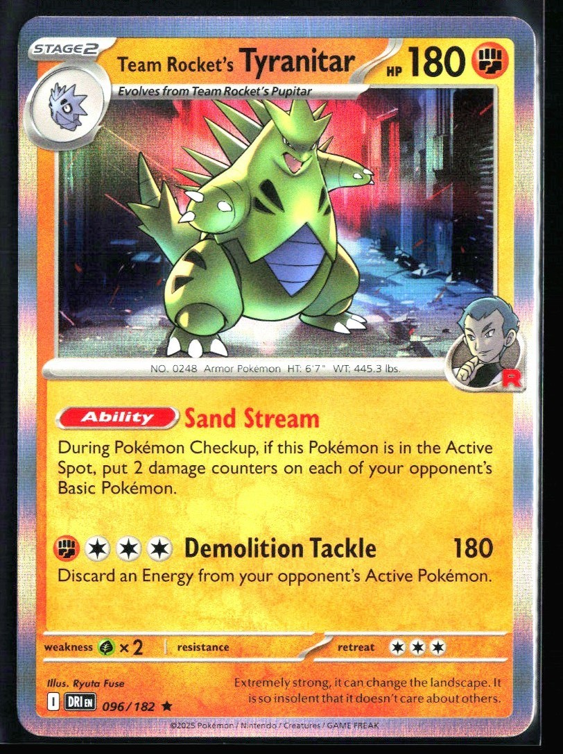 2025 Scarlet & Violet Series - Destined Rivals Team Rocket's Tyranitar #96 Holo