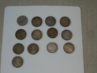 Konvolut 13 x 5 Reichsmark Hindenburg Kirche Silber Erbstück 1934 3536 38 39