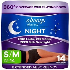 Night Black Women's Incontinence Underwear - Maximum - S/M - 14ct