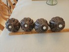 Vntg Wood Furniture Feet Pumpkin Bun Set /4 Chaise Lounge Craft Or Use 4”H + 6”H — photo 5