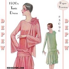 Vintage Sewing Pattern Ladies' 1920s Flapper Dress with Drapery 3096 38" Bust