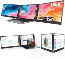 QQH 15.6in Triple Laptop Monitor FHD Portable Extender
