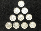 Roosevelt  Dimes  (Lot of 10)    90% Silver      (M1692)
