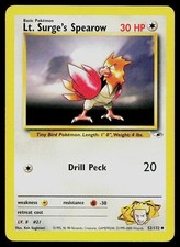 Pokemon Card Gym Heroes Lt. Surge's Spearow 52/132 Unlimited Uncommon