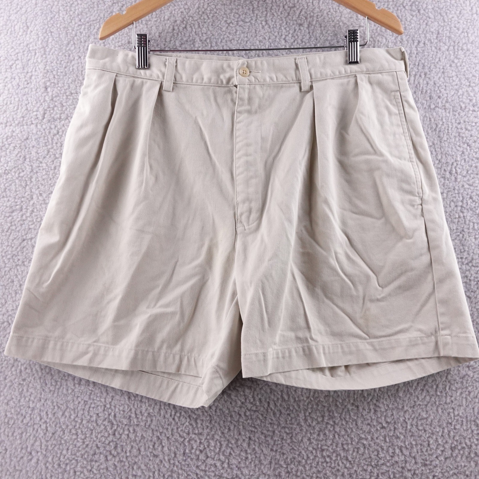 Vintage 90s Polo Ralph Lauren Andrew Shorts Khaki Pleated Cotton Men's Size 38