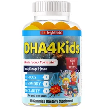 Kids Multivitamin Omega DHA Gummies Natural - Immune Support - Brain Booster 60