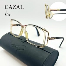 Authentic Vintage 80s CAZAL Clear Gold Glasses Frame 60-15 W.Germany Era Case