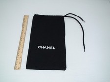 Authentic Chanel Black Drawstring Shoe / Purse Dust Bag - 12" X 7"