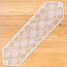 2 Pack Cotton Crochet Lace Rectangular Table Runner Doilies Table Dresser