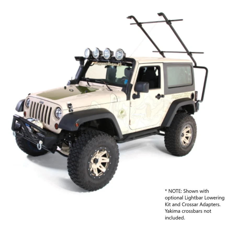 Rugged Ridge Sherpa Black Coated Steel Roof Rack for 07-18 Jeep Wrangler JK 2Dr Foto 3 de 4