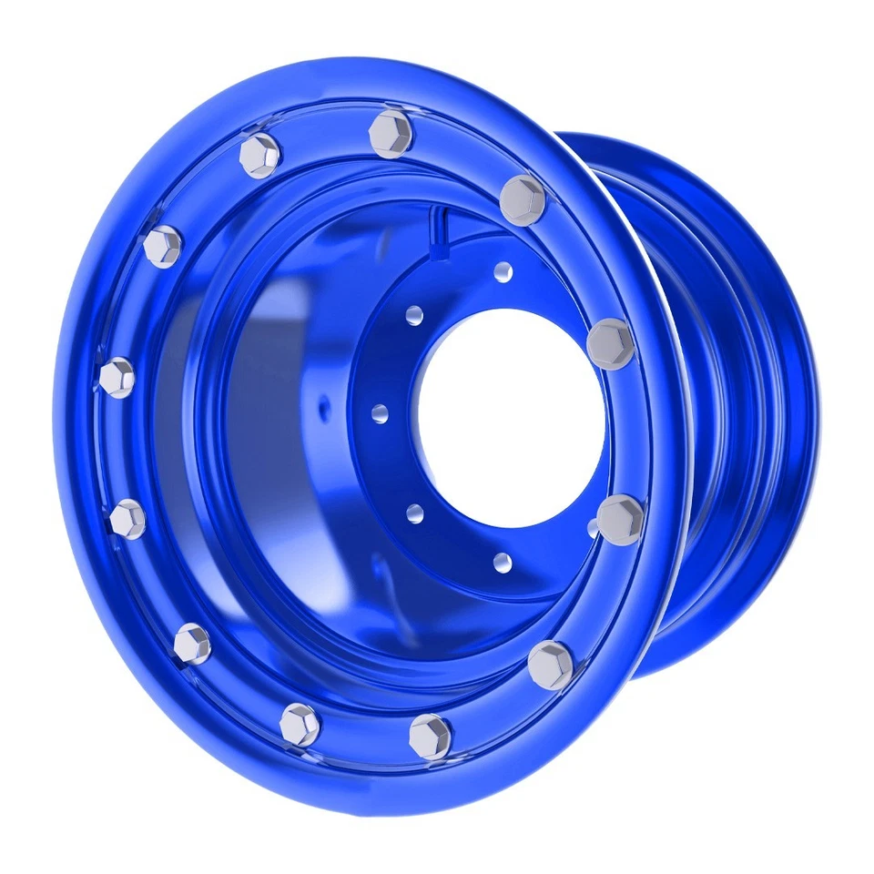 Yamaha Raptor 700 Wheels 10x5 Front 9x8 Rear Raptor 700r Beadlocks BLUE - Image 3 of 3