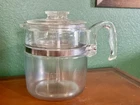 VTG Pyrex Flameware Glass Percolator Coffee Pot 9 Cup 7759B Complete Lid Chipped