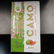 Camo Wraps Natural Leaf Guava Wraps (5 Sheets) - 1 Pouch for Tobacco legal herbs