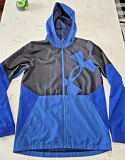 Youth Boys Under Armour "Storm" size XL Rain Jacket Blue Black EUC