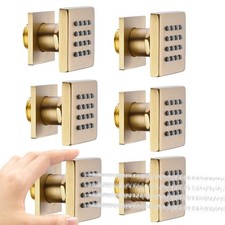 Shower Body Spray Jets with On Off 6PCS Square Shower Body Jet Brass Head Spr...