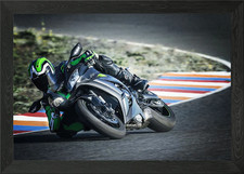 Quadro stampa su tela poster arte da parete con cornice Kawasaki Ninja ZX10R