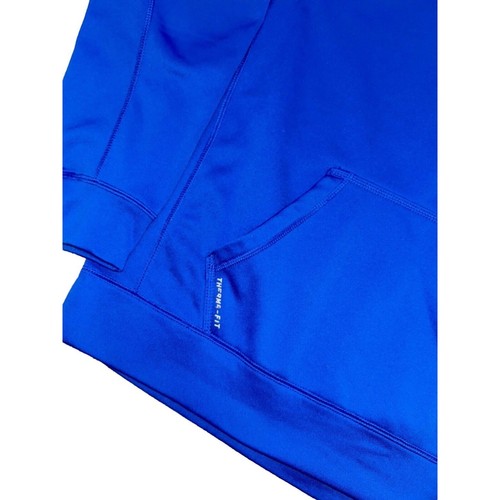 Nike Therma Fit Men's Hoodie Size L Blue Fleece Lined Embroidered Logo Active - Picture 3 of 6