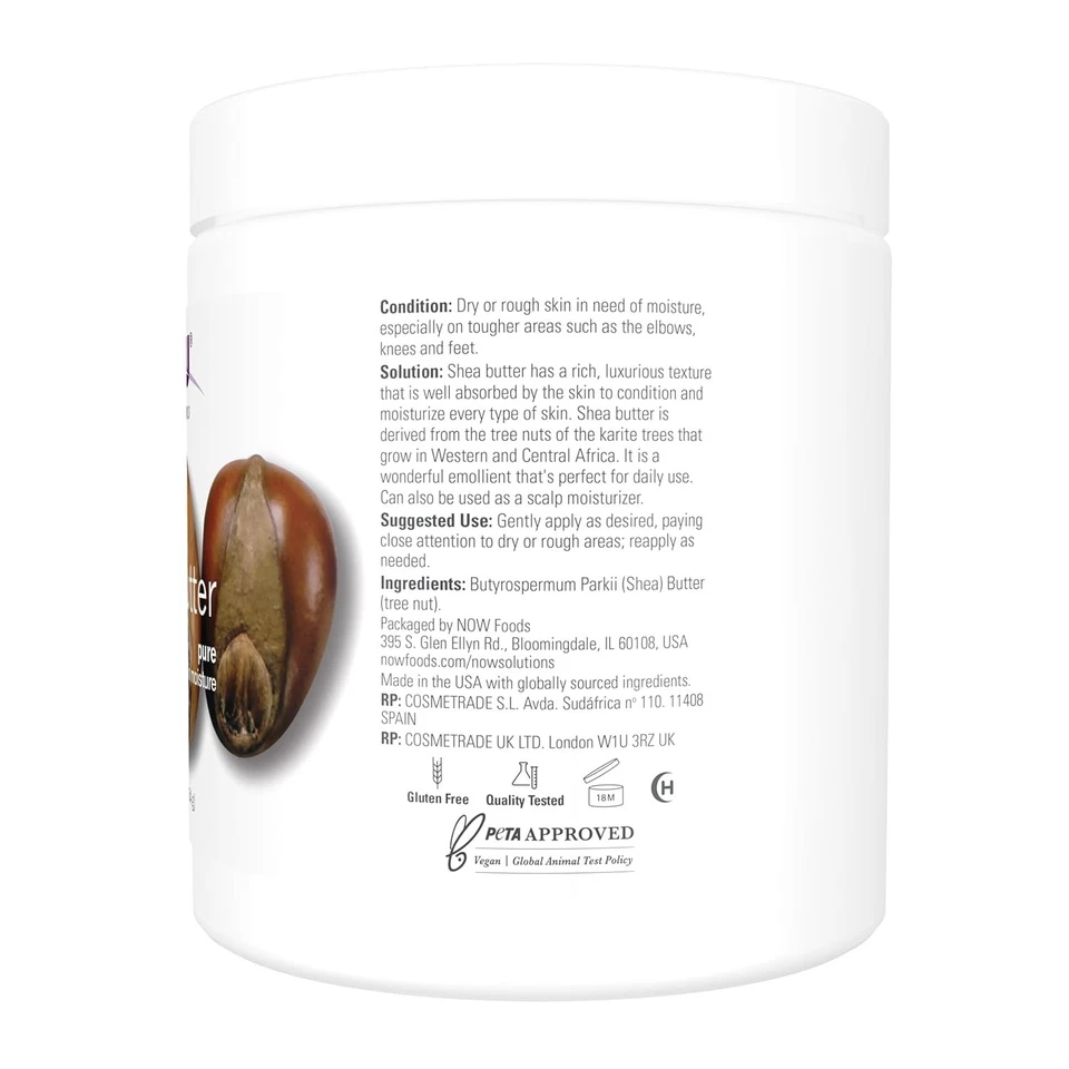 NOW Foods, Soluciones, Manteca de Karité, Pura, 16 fl oz (454 g). NUEVO Foto 2 de 4