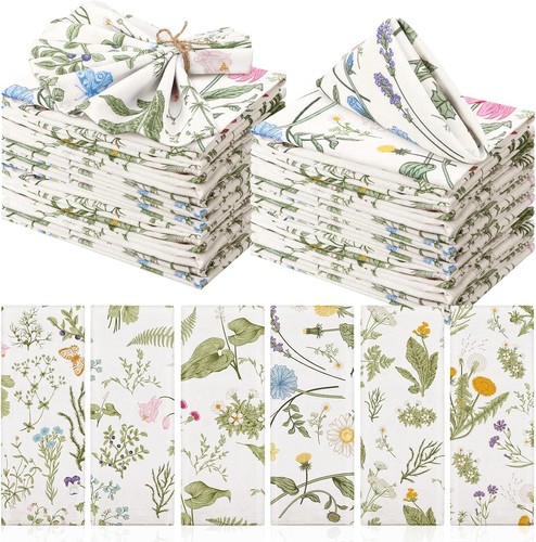 Versatile 24-Pc Napkin Set with Nature-Inspired Design for Elegant Gatherings - Picture 3 of 9