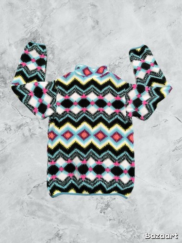 PATAGONIA Synchilla Girls M/10 Snap-T Fleece Pullover Jacket Aztec Pattern - Picture 2 of 9