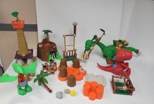 Little Tykes B.C. Builders Prehistoric Cave Man I-Fell Tower w Dinosaurs