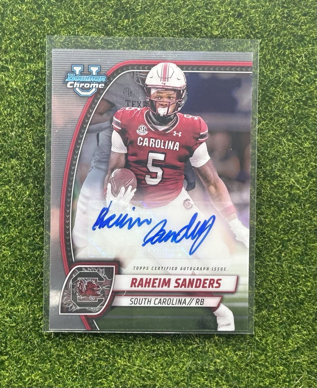 RAHEIM “Rocket” SANDERS 2024 Bowman U Chrome AUTO #PA-RS CLE BROWNS