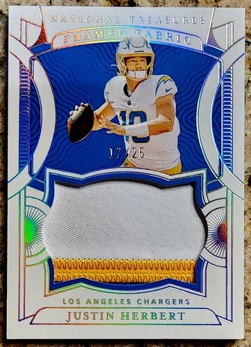 Sports Cards 2021 Panini National Treasures Justin Herbert Tri-color Framed...