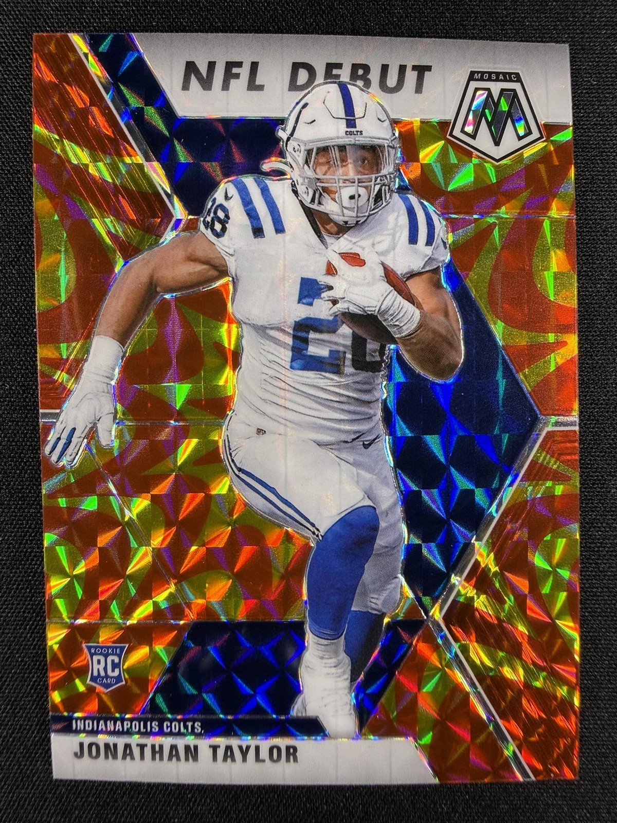 2020 Panini Mosaic #276 Jonathan Taylor Prizm Reactive Orange NFL Debut Rookie