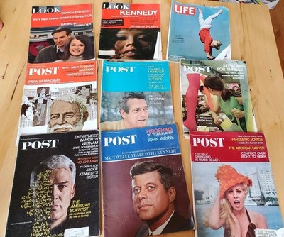 Vintage 1960s LIFE LOOK SATURDAY EVENING POST Magazine 9 Issue Lot