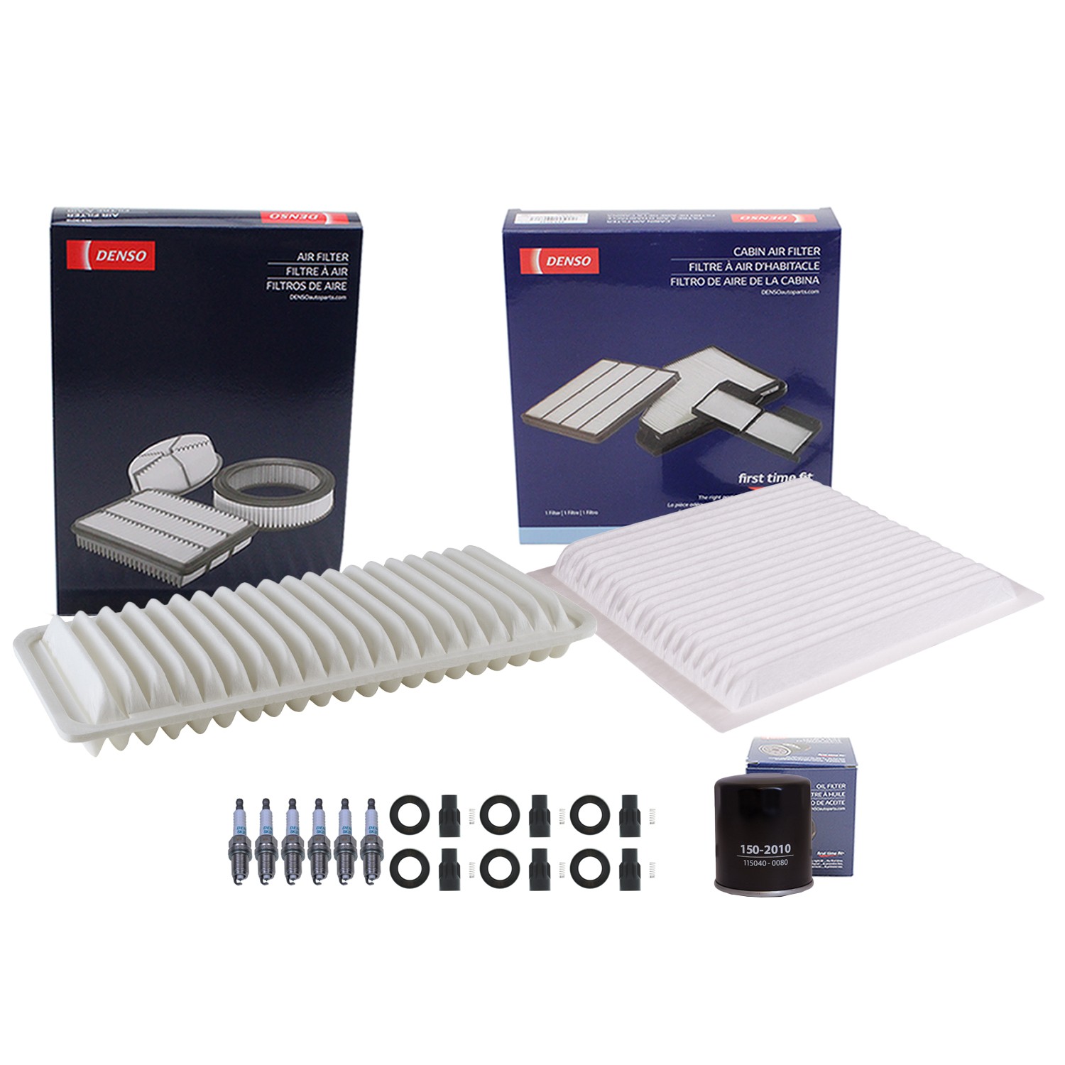 Denso Tune Up Kit 6 Spark Plugs Boots Kit for Toyota Highlander 3.3L V6 Auto CVT