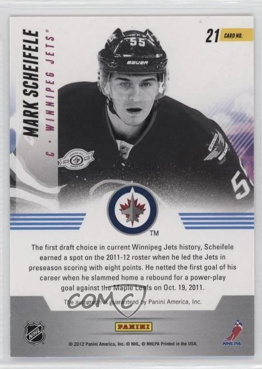 2011-12 Panini Titanium New Wave Signatures Mark Scheifele #21 Rookie Auto RC - Image 2 of 2