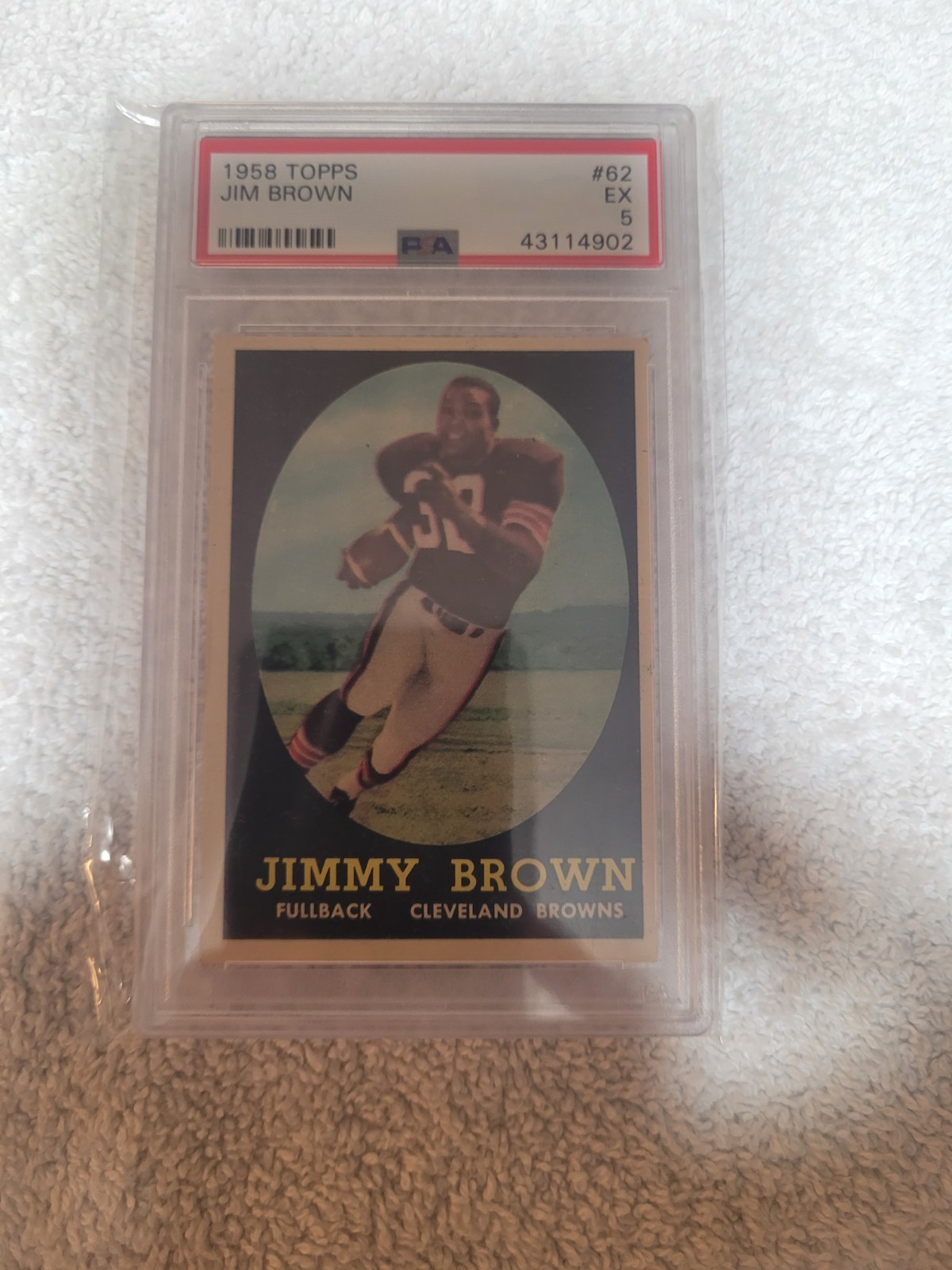 1958 Topps Football, Complete Set, (1-132), Jim Brown RC Graded PSA 5 EX view 9