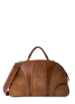 DRIES VAN NOTEN Brown Suede Duffle Bag New And Authentic