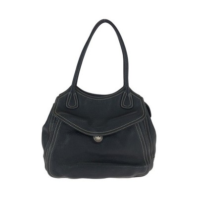PRADA logo Shoulder Bag Tote Bag Black SilverHardware Calfskin