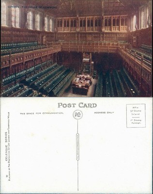 Postcard London The House of Commons Inside View 1910